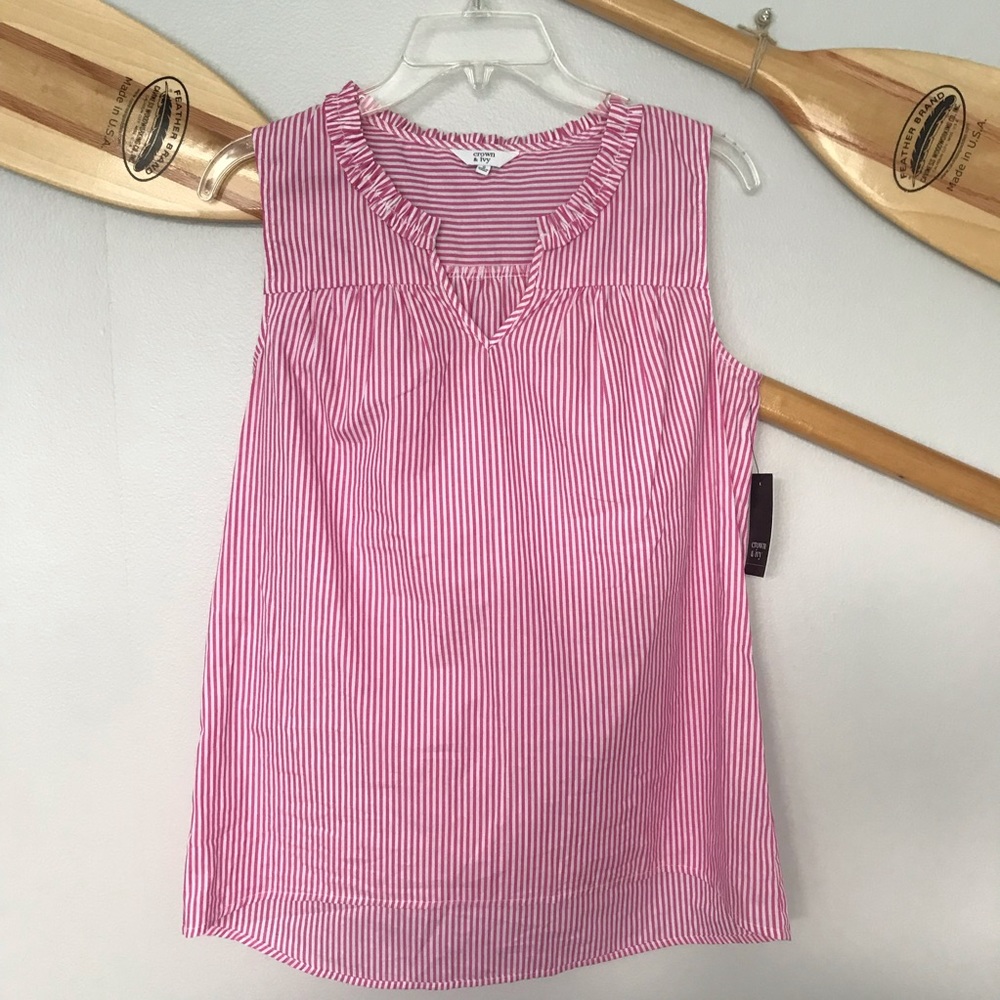 Crown & Ivy Striped Sleeveless Top